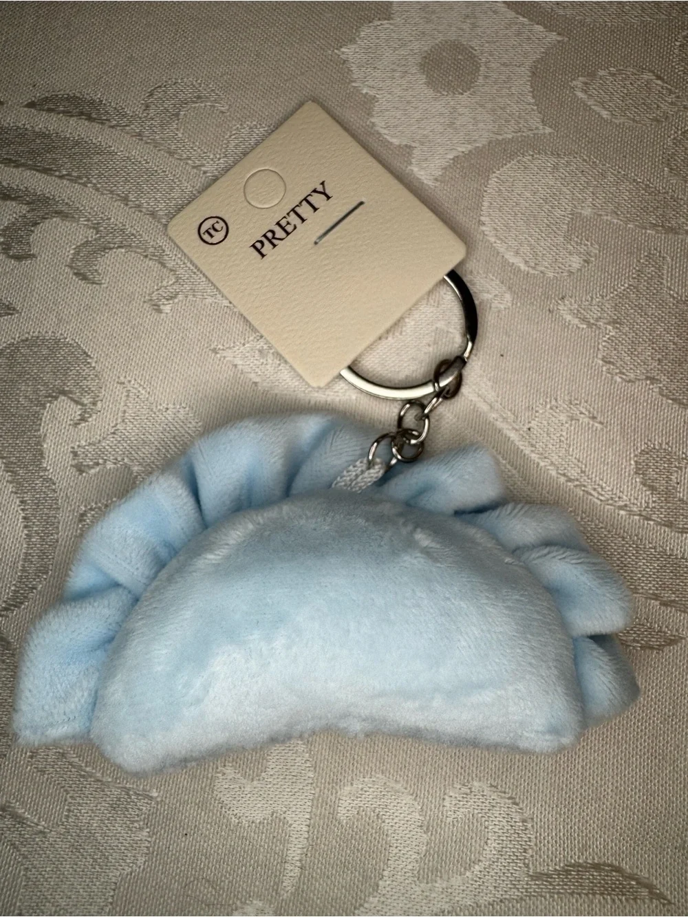 NWT Pretty Light Blue Plush Dumpling Keychain